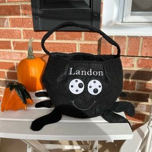Personalized Landon Spider Halloween treat bag by pottery barn kids